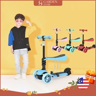 GS 3 Flashing Wheel Seat Adjustable Kid Children Foldable Wheel Balance Kick Scooter Bike Sports Exe