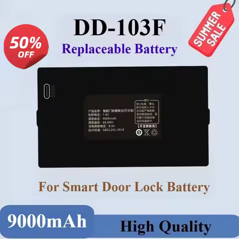 High Quality DD-103F 7.4V 66.6Wh 5500-9000mAh Replaceable Lithium Battery For Smart Door Lock Batter