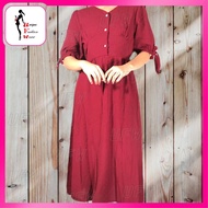 [UFW Fashion] #2245 Casual Maxi Plain Chiffon Dress 3/4 Sleeves
