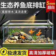 （READY STOCK）Native Stream Tank Home Full Set Landscape Aquarium Living Room Desktop South American Style Super Clear Thickened Glass Ecological Fish Tank