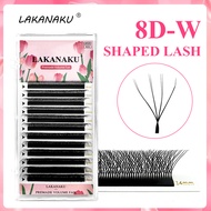 LAKANAKU Cilios 8D W Lashes Double Layer 4D W Shape Lash Extensions 8-15mm Natural Soft 0.07 C/D 8D 