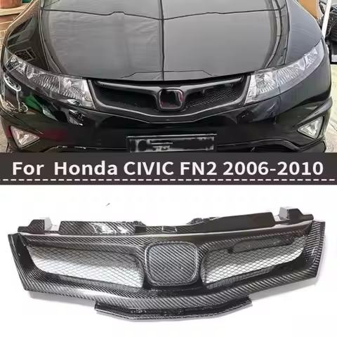 For Honda Civic FN FK FN2 TYPE R 2006 2007 - 2012 Real Carbon Fiber Front Grille Mu-gen Style FPR(Un