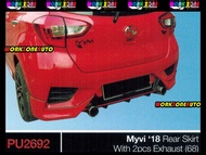 PU2692 Perodua Myvi 2018 PU Rear Skirt with 2 Pieces Exhaust (Drive 68) Body kit Bodykit