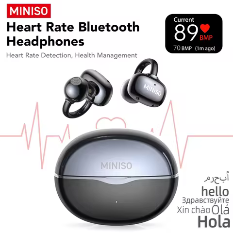 [Heart SmartEarbuds]MINISO MS503 Bluetooth Earphones OWS Ear Clip Sports Headphones AI Translator Ea