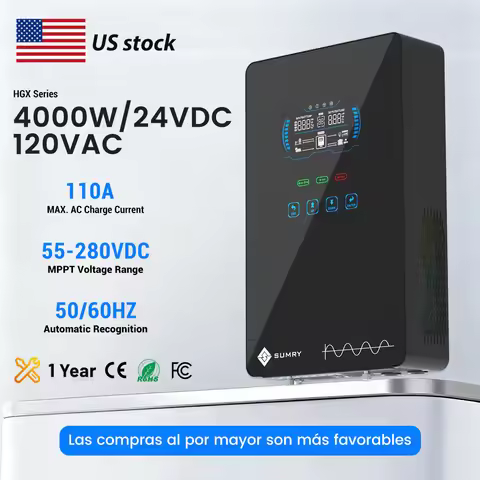 SUMRY Hybrid Solar Inverter 4000w 24V 140A Over-load Protection Pure Sine Wave Solar Inverter 5600W 