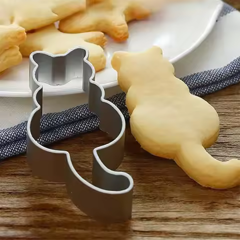 1 Piece Kitchen Cookie Cutter Cat Shaped Aluminium Mold Sugarcraft Cake Cookies Pastry Baking Cutter