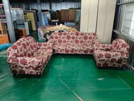 【二手倉庫-崇德店】二手家具☆緹花布沙發組☆1+2+3沙發 整套組沙發 布沙發 客廳椅 沙發椅 歐式沙發 鄉村風沙發