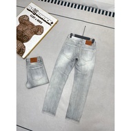 Chrome hearts Chrome hearts Chrome hearts Gradient Gray Sanskrit Metal logo Washed Straight Jeans