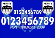 NAMESET PERSIB 2009 HOME jersey suchao nutnum/nama nomor punggung