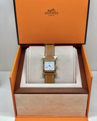 Hermes Heure H 腕錶  石英錶 真皮錶帶21mm 白色錶盤｜W036732WW00