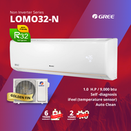 Gree LOMO R32 Non-Inverter Aircond (1.0HP) | GWC09QC | Auto Clean | Energy Saving | Healthy Filters