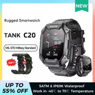 TANK C20 Smart Watch Men's IP68 5ATM Outdoor Sports Fitness Tracker 24H Health Monitor 1.71-inch Sma