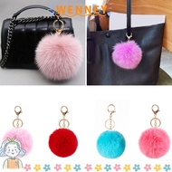 WEY Fluffy Ball Keychain, Solid Color 8cm Plush Ball Pendant, Fashion Hanging Decoration Imitation R