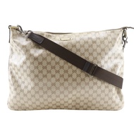 กระเป๋าสะพายไหล่ Gucci GG Crystal รุ่น 190628 สีเบจ PVC กระเป๋าสะพายข้าง/สะพายไหล่ ขนาด A4 ปิดด้วยซิ