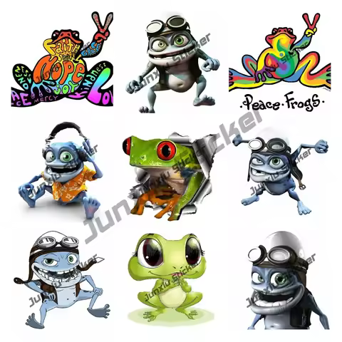 Crazy Frog Stickers Motorcycle Car Decals Funny Crazy Frog Cartoon Decorative Anime Car Accessories 