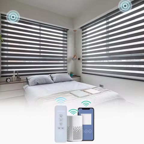 Hot Selling Grey Color Solar Panel Charge By Usb Plug Homepod Control Apple Homekit Matter Motor Sma