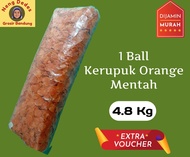 1 Ball Kerupuk Mentah Merah / Oren Pipih Rasa Ikan dan Udang Tebal Enak dan Gurih Berat Bersih 4.8 K