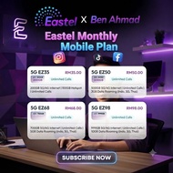 Simkad Plan Prepaid Eastel 4G/5G 200gb - 999gb Data & Hotspot 30 Hari validiti