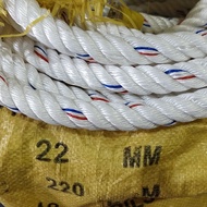 [ROLL] PP rope White 22mm Tali PP Kualiti Baik Polypropylene Rope [220m per roll] Nylon Rope Tali Putih