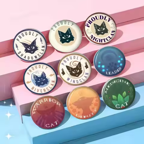 Anime Brooches Cute Cartoon Badge Jacket Jeans Lapel Pin Gift Accessorie Cartoon Cute Warrior Cats B