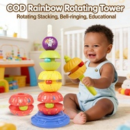 Educational 6-month-old Rotating Stacking Toy 1-2-year-old Bell-ringing Rainbow Fun