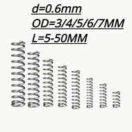 【XCF】SUS304 d0.6mm compression spring  OD3-7mm length 5-50mm pressure spring