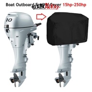 BLACKFUNNY 15-250HP 210D Waterproof Motor Engine Boat Cover Yacht Half Outboard Anti UV Dustproof Co