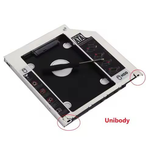 2nd Second SATA HDD SSD Hard Drive Unibody Optical bay Caddy Frame Tray for MacBook Pro 13" 15" 17" 