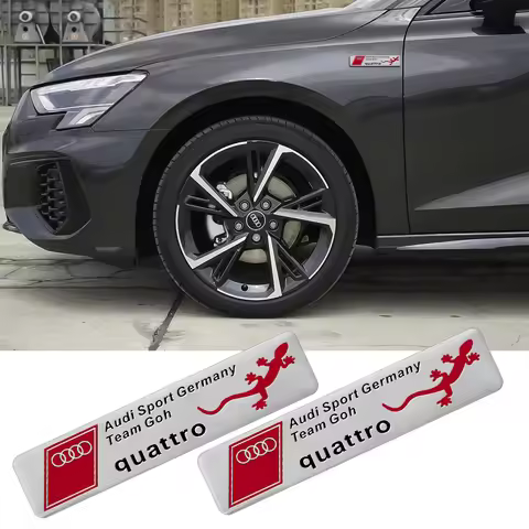 1/2PCS 3D Car Aluminum Badge Body Tail Trunk Logo Decoration Stickers For Audi A4 B7 A6 C7 B9 B6 A5 