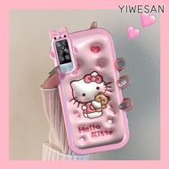 YIWESAN Casing Ponsel untuk VIVO Y51 2020 Y31 Y51A Y53s Y33 Y50 Y30 Y30i Case pola HP Hello Kitty Ca