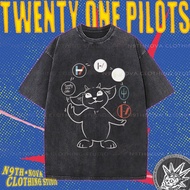 24h shipping N9THNOVA 21Pilots washed rock band vintage T-shirt, oversize