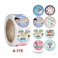 500 pcs 2.5 cm waterproof Bible verse cartoon stickers