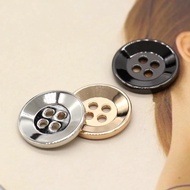 4 Holes 11/15/20/25mm Classical Round Gold Metal Buttons for Clothes Coat Suit Jacket Knitwear Large