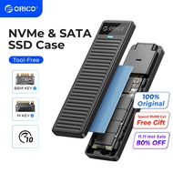 ORICO M.2 NVMe SSD Enclosure 10Gbps USB 3.2 Gen2 M2 SSD Enclosure Case Box Simple Design for NVMe SATA Tool-free Support