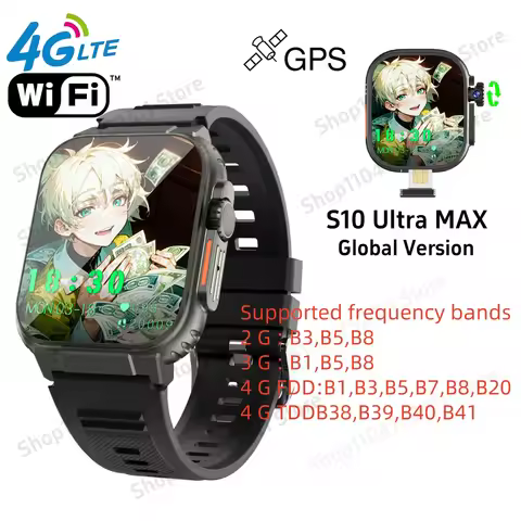 S10 Ultra MAX Smartwatch 4G 5G Android 10.0 System Rotary camera 256GB ROM App Store WiFi GPS SIM ca