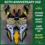 RAPIDO Cover Set Yamaha Y16zr Exciter 155 60th Anniversary (43) Body Coverset (Sticker Tanam)