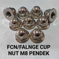 FCN/FLANGE CUP NUT M8 SHORT (12 KEYS) (CONTENTS 20 PCS) Skru Titanium Skru Gr5 Skru Salaya