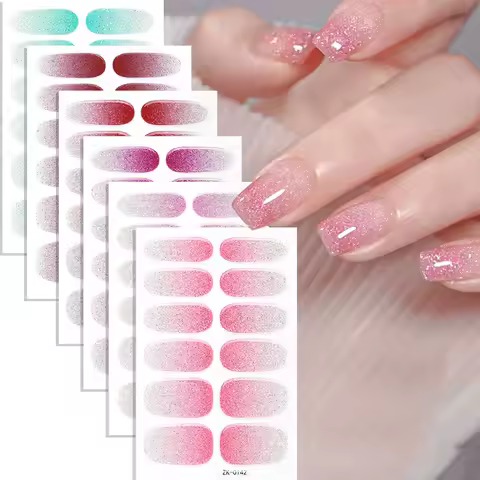 Internet Celebrity Gradient Onion Powder Explosion, Cute Girl Waterproof Nail Sticker, Back Glue Nai