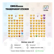 Multi Emoji Happy Sad Cry Angry Lazy Sleepy Silent Shock Sick Dizzy Vomit Money Flu Waterproof Trans