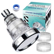 [Waysle3] 3 Inch Adjustable Shower Filter Overhead Spray Head Triple Function Booster Head