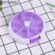 INSTORE1 Seven-grid Pill Box, Rotating 7 Day Medicine Pill Box, Portable Sealed Waterproof Weekly Travel Pill Case Pill Storage