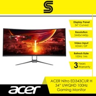 ACER Nitro ED343CUR H 34” UWQHD 100Hz Gaming Monitor