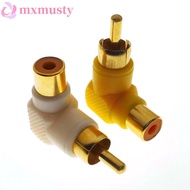 MXMUSTY RCA Adapter RCA 4PCS Audio Converter Right Angle Converter L Splitter Gold Plating RCA Conne
