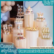 PARTY White Folding Cake Stand Dessert Stand Cylinder Stand Meja Kek Meja Cake Photobooth Stand Dess