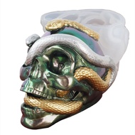 (JIE YUAN)DIY Crystal Epoxy Resin Mold Skull Snake Head Double Snake Mirror Silicone Mold