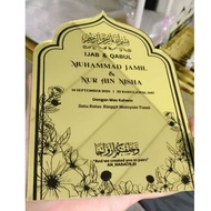 Plak perkahwinan, plak hantaran kawin dan plak penghargaan, plak birthday acrylic gold dengan tapak 