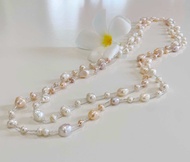 สร้อยคอมุกแท้ ยาว 60 นิ้ว สีขาว สีขาว-อมส้ม สีเทา มุกธรรมชาติ