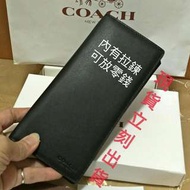 💝現貨~立刻出貨全新 coach真皮素面男長夾(內有拉鍊〉