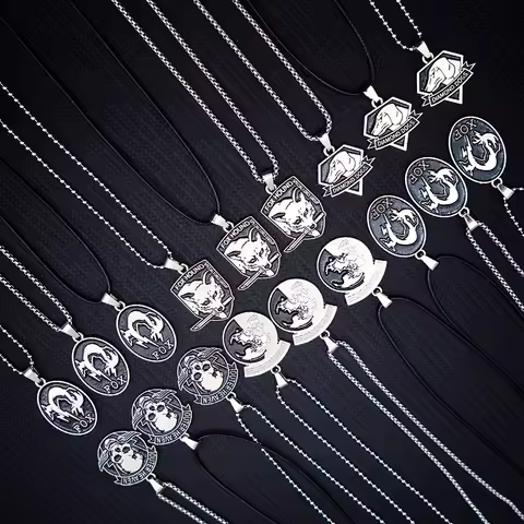 Metal Gear Solid Necklace for Women Men Outer Heaven Metal Necklaces Game Jewelry Pendant Chains Cho