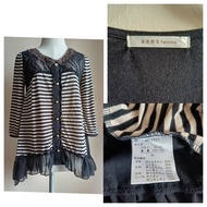 Axes Femme Women Blouse Sz M Stretch Fabric Bust 35-38 Inches Length 26